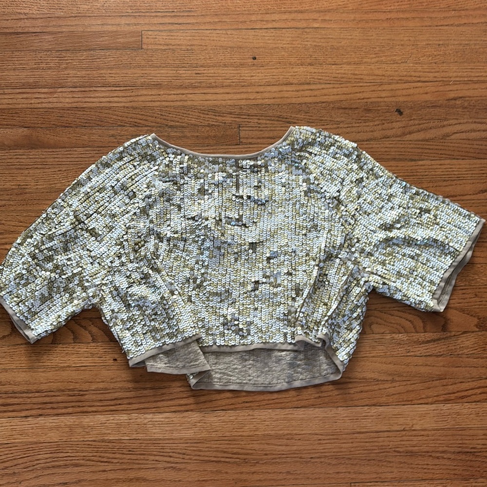 Topshop Sequin Crop Top